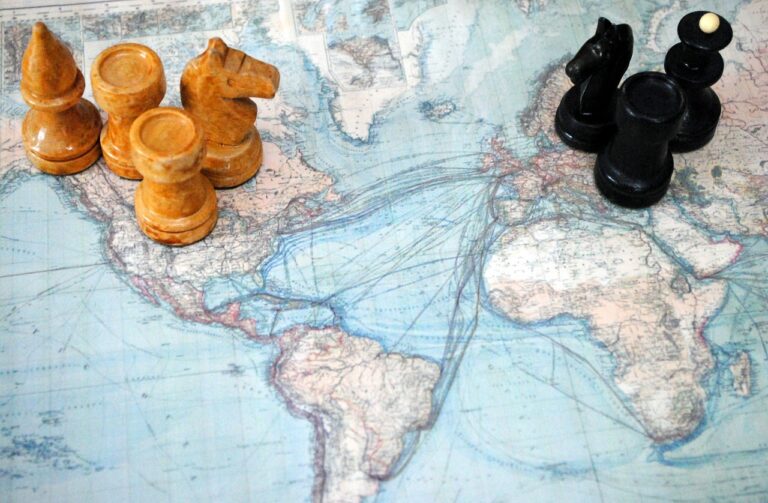 chess, world map, figurines