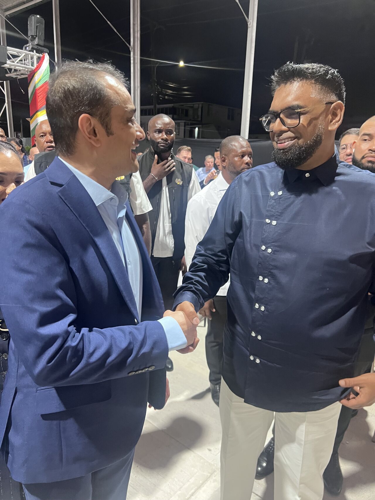 Saludo con S.E. Dr. Mohamed Irfaan Ali, Presidente de Guyana, en la Guyana Energy Conference 2026
